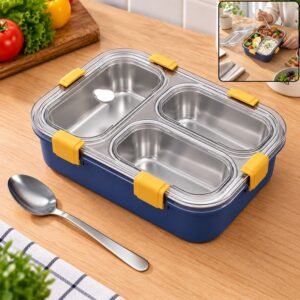 Stainless Steel 3 Compartment Lunch Box