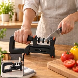 3 Stage Metal Knife Sharpener with Non-Slip Handle