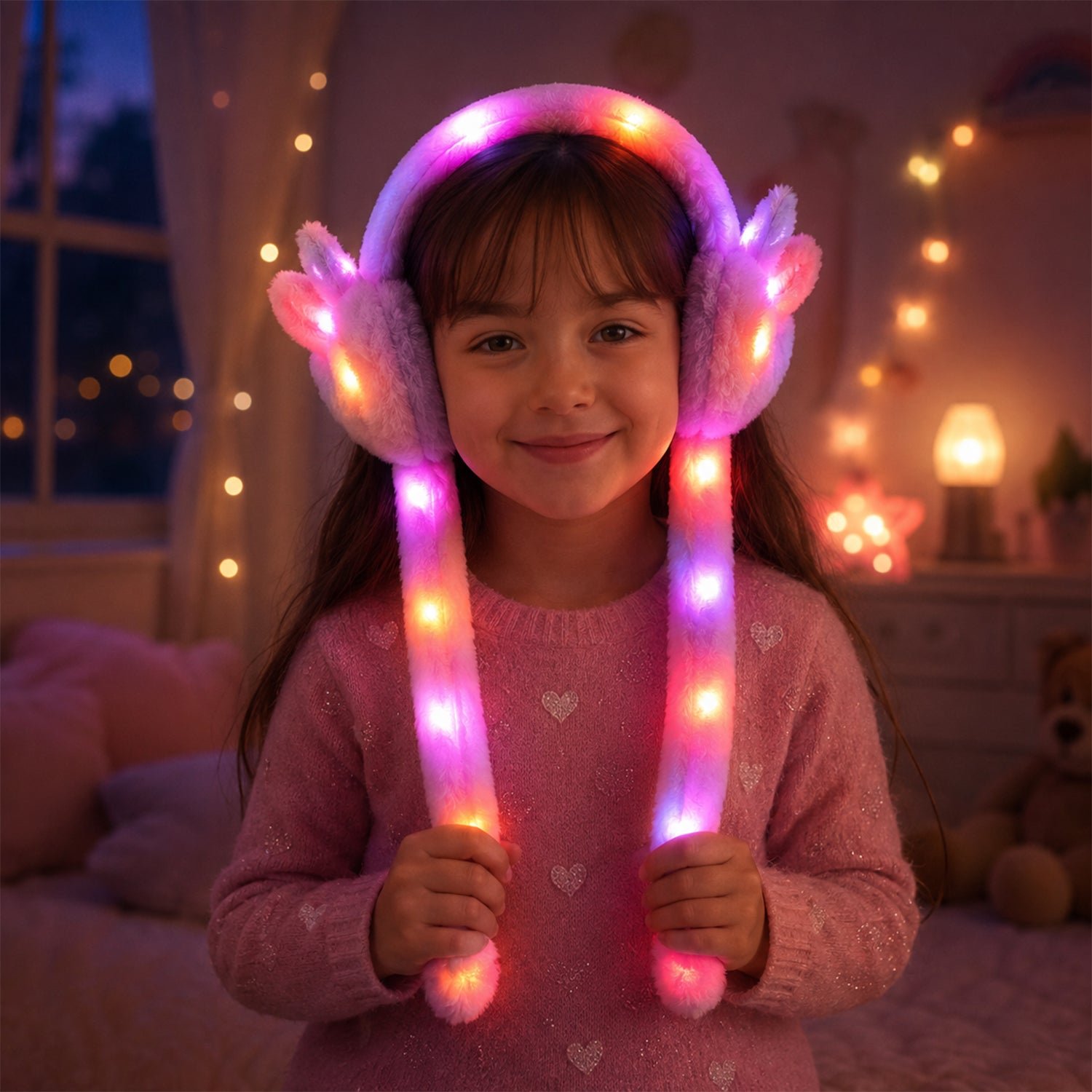 LED Plush Winter Earmuffs with Bunny Ears - Image 3