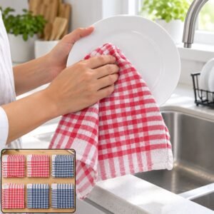 Absorbent Dish Cleaning Cloth (6 Pc, 39x39 Cm)