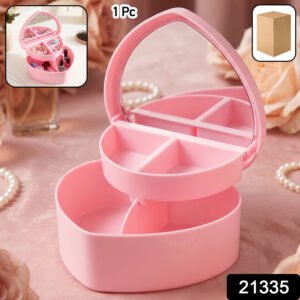 Makeup Storage Box with Mirror (1 Pc)