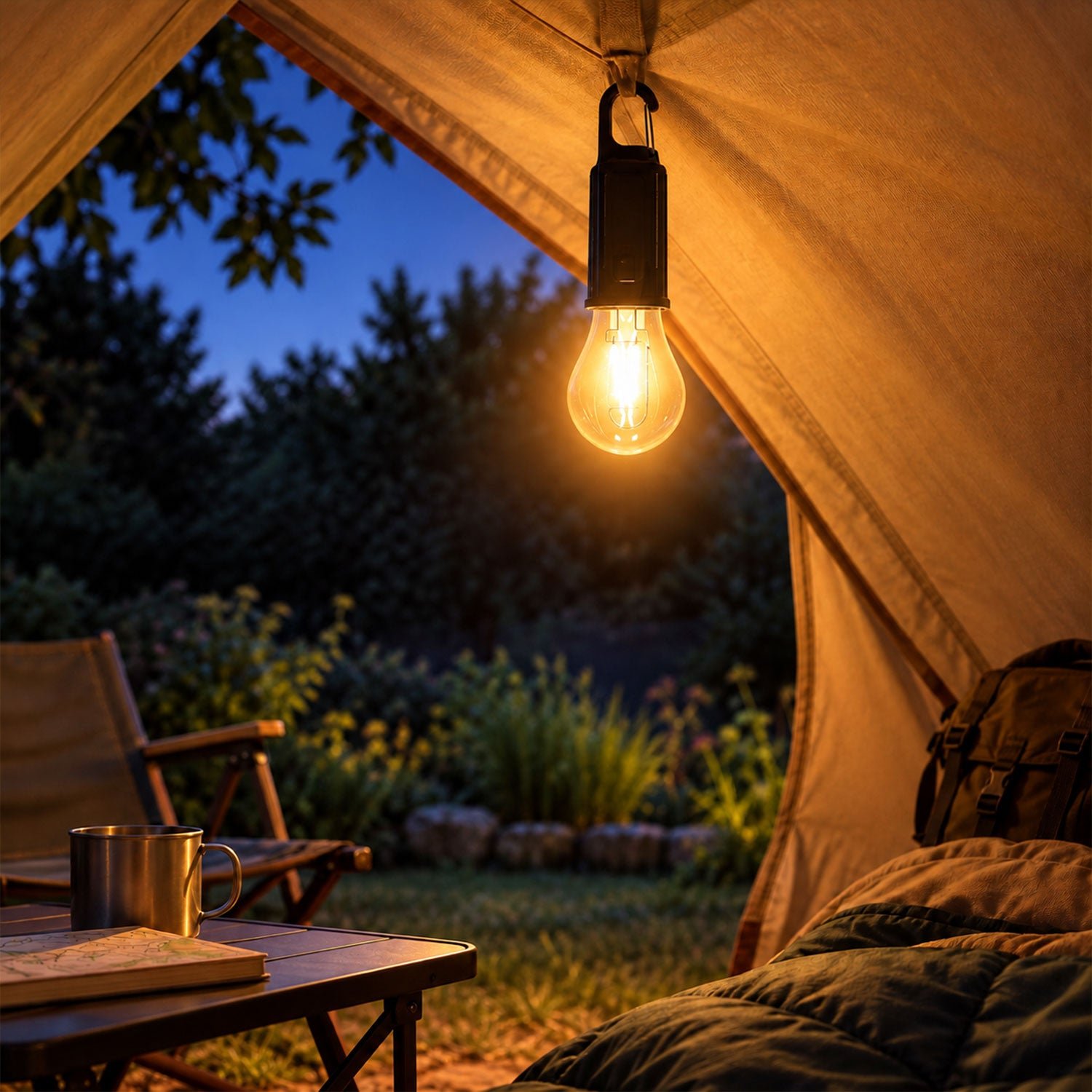 Solar Hanging Camping Lantern, USB-C (1 Pc)