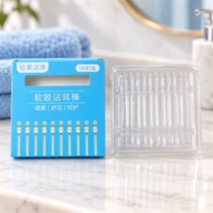 Silicone Ear Cleaning Sticks with Holder (24 Pcs)