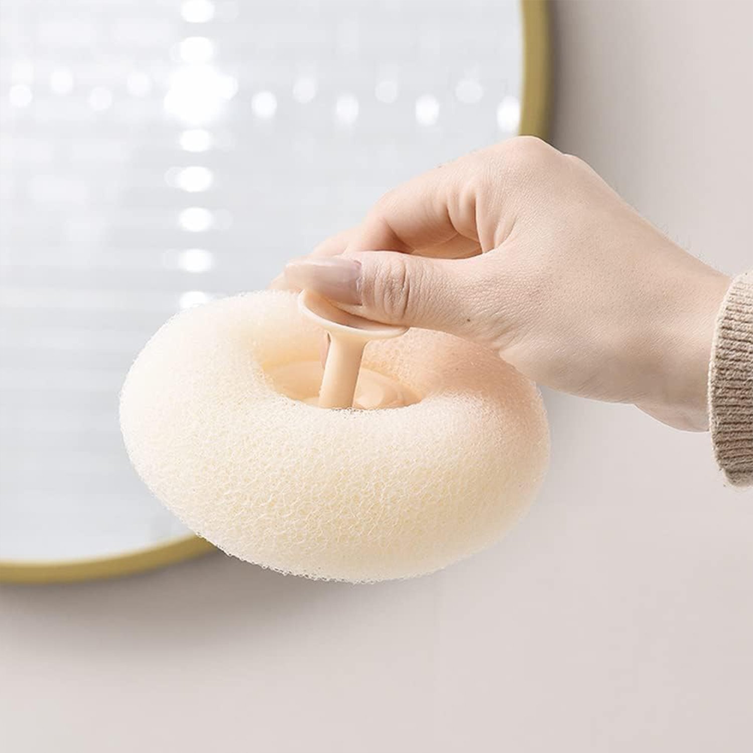 Soft Flower Bath Sponge with Suction Cup (1 Pc)