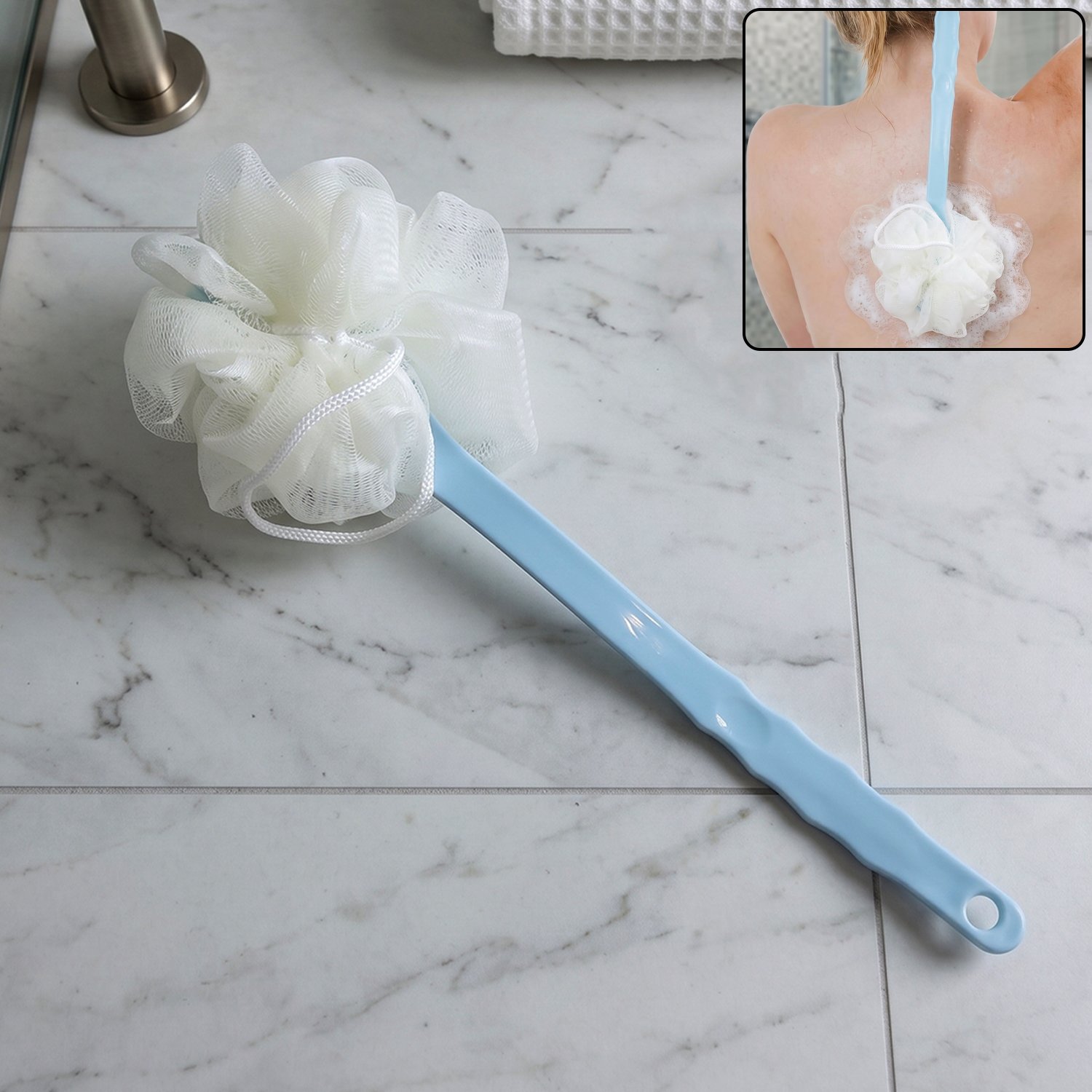 Long Handle Shower Back Scrubber Brush (33 cm)