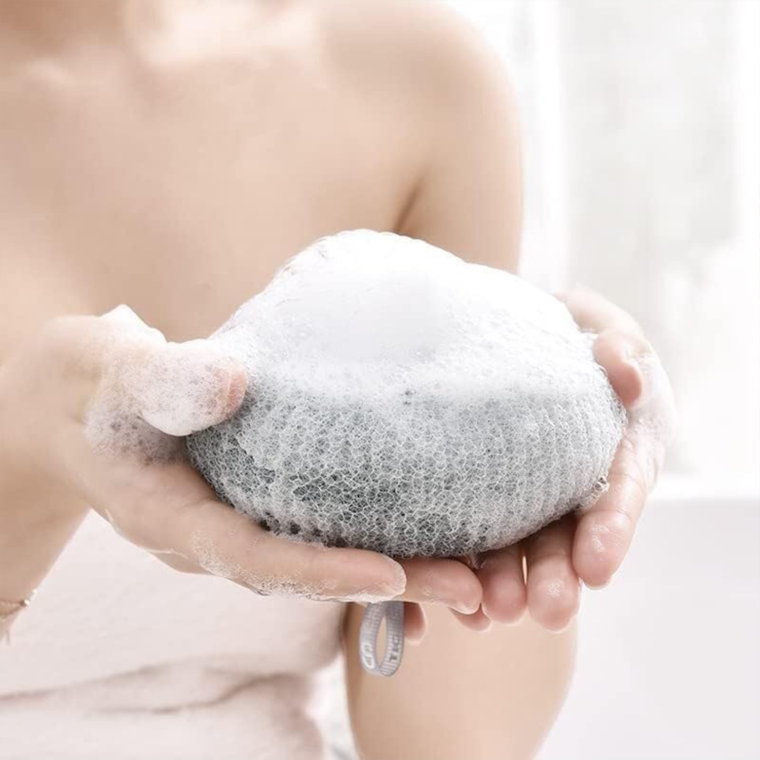 Soft Flower Bath Sponge with Suction Cup (1 Pc)
